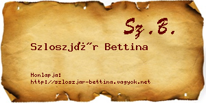 Szloszjár Bettina névjegykártya