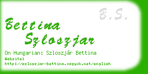 bettina szloszjar business card
